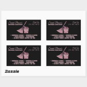 Zwart Roze Glitter Reinigingswas Rechthoekige Sticker (Vel)