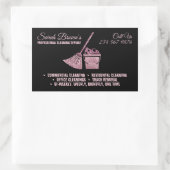 Zwart Roze Glitter Reinigingswas Rechthoekige Sticker (Tas)
