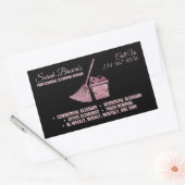 Zwart Roze Glitter Reinigingswas Rechthoekige Sticker (Envelop)