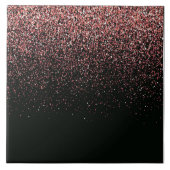 Zwart-roze Glitter Tegeltje (Voorkant)