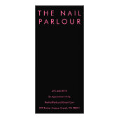 Zwart & Roze Glitter Typografie Salon Menu Kaarten (Achterkant)