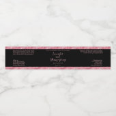 Zwart Roze Glitter Waterdichte Cosmetica Jar Label Waterfles Etiket (Enkel label)