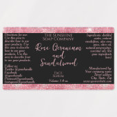 Zwart Roze Glitter Waterdichte Dropper Flesetiket Labels (Design 1)