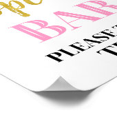 Zwart Roze Goud Confetti Popcorn Bar Teken Poster (Hoek)