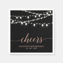 Zwart & Roze Goud | Elegant Volwassenen Verjaardag Servet