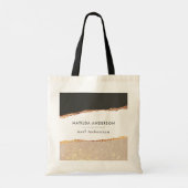 Zwart roze goud glitter elegant modern merk tote bag (Achterkant)