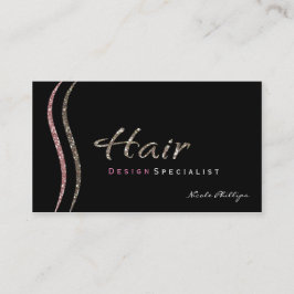 Zwart Roze & Goud Glitter HAIR Visitekaartje
