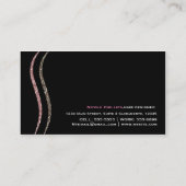 Zwart Roze & Goud Glitter HAIR Visitekaartje (Achterkant)