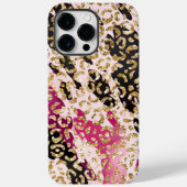 Zwart Roze Goud Luipaard Case-Mate iPhone Case (Achterkant)