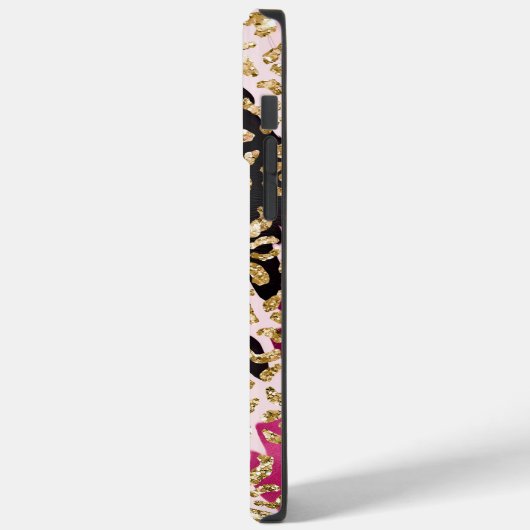 Zwart Roze Goud Luipaard Case-Mate iPhone Case (Achterkant / Links)