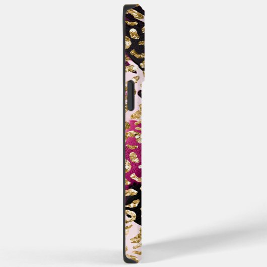 Zwart Roze Goud Luipaard Case-Mate iPhone Case (Achterkant / Rechts)