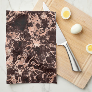 Zwart & roze goud marmer theedoek