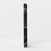 Zwart & Roze Goud Nep Glitter Agate Case-Mate iPhone Case (Achterkant/links)