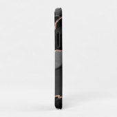 Zwart & Roze Goud Nep Glitter Agate Case-Mate iPhone Case (Achterkant/rechts)