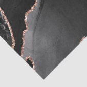 Zwart & Roze Goud Nep Glitter Agate ontwerp Tissuepapier (Detail)