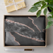Zwart & Roze Goud Nep Glitter Agate ontwerp Tissuepapier (Geschenk)