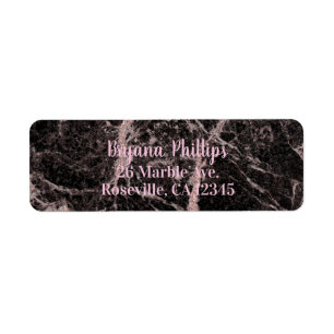 Zwart & roze goud roze glitters marmer glam trendy etiket