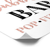 Zwart Roze Gouden Confetti Bruisende Bar Bord Poster (Hoek)