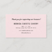 Zwart Roze Gouden Hart Dank u visitekaartje (Achterkant)