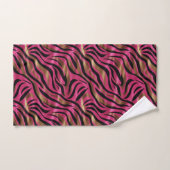 Zwart Roze Gouden Zebra Strepen Dierlijk Print Pat Bad Handdoek (Handdoek)