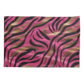 Zwart Roze Gouden Zebra Strepen Dierlijk Print Pat Kussensloop (Achterkant)