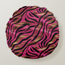 Zwart Roze Gouden Zebra Strepen Dierlijk Print Pat