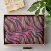 Zwart Roze Gouden Zebra Strepen Dierlijk Print Pat Tissuepapier (Geschenk)