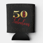 Zwart roze goudglitter 50 en verbluffend B-day Blikjeskoeler (Achterkant)