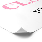 Zwart Roze Graduation Party Custom 20x30 Poster (Hoek)