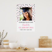 Zwart Roze Graduation Party Custom 20x30 Poster (Keuken)