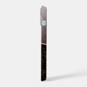 Zwart Roze Grijs Bloemen Monogram Telefoon Case iPhone 15 Case (Linkerkant)