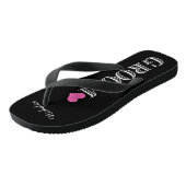 Zwart/Roze Hart Bruidegom's Teenslippers (Schuin)