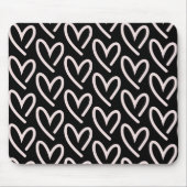 Zwart-roze hart muismat (Voorkant)