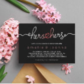 Zwart-roze | Hers & Hers Couple's Shower Kaart