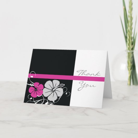 Zwart & Roze Hibiscus Bedankt (Voorkant)