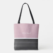 Zwart Roze horizontale strepen & monogram . elegan Tote Bag (Achterkant)