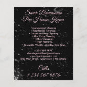 Zwart Roze Janitorial Maid House Clean Flyer (Achterkant)