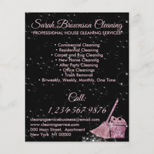 Zwart Roze Janitorial Maid House Clean Flyer