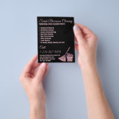 Zwart Roze Janitorial Maid House Schoonmaak Flyer (Hand)