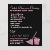 Zwart Roze Janitorial Maid House Schoonmaak Flyer (Voorkant)
