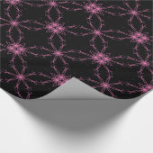 Zwart-roze Kaleidoscoop Star Cadeaupapier (Hoek)