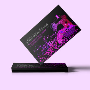 Zwart Roze Kleermaker Naaimachine Garens Quilten Visitekaartje