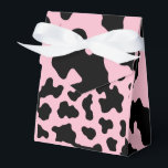 Zwart & Roze Koe Koeienhuid Print Bedankdoosjes<br><div class="desc">Overeenkomende objecten beschikbaar.</div>