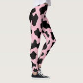 Zwart & Roze Koe Koeienhuid Print Leggings (Rechts)