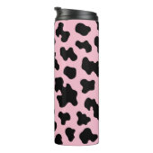 Zwart & Roze Koe Koeienhuid Print Thermosbeker (Geroteerd rechts)