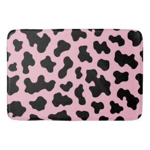 Zwart & Roze Koehuid Print Badmat