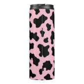 Zwart & Roze Koehuid Print Thermosbeker (Achterkant)