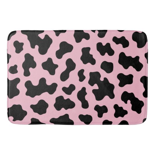 Zwart & Roze Koehuidprint Badmat (Voorkant)