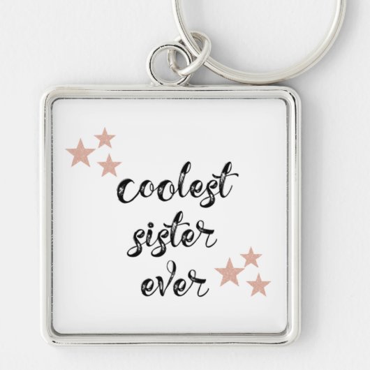 Zwart-roze koelste zuster ooit sleutelhanger (Voorkant)