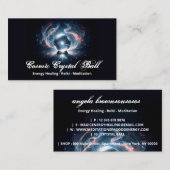 Zwart roze Kristallen bal Energie Reiki Meditatie Visitekaartje (Voorkant / Achterkant)